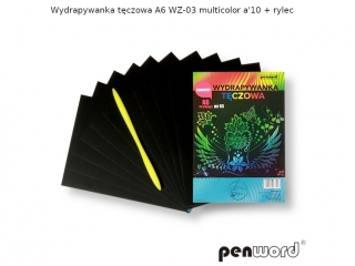 Wydrapywanka PENWORD A6 10ark. +2rylce WZ-03 multicolor