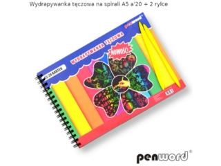 Wydrapywanka PENWORD tczowa na spirali A5 20ark.