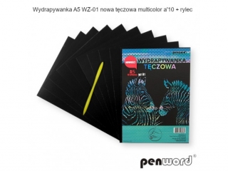 WYDRAPYWANKA A5 WZ-01 NOWA TÊCZOWA MULTICOLOR a10 + 2rylce