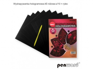 WYDRAPYWANKA HOLOGRAMOWA A5 RÓ¯OWA a10 +rylec HP-09