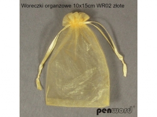 WORECZKI ORGANZOWE 10x15cm WR02 Z�OTE a10