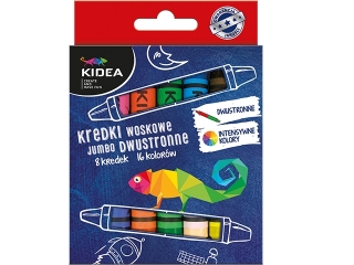 Kredki woskowe KIDEA dwustronne 8 kolorów