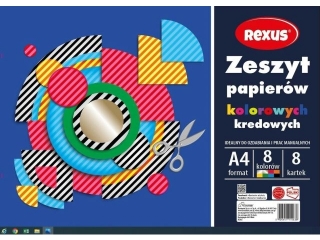 Zeszyt papierów kolorowych kredowanych REXUS A4 8k.