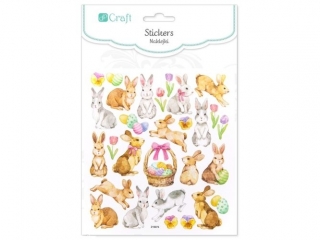 NAKLEJKI Z BROKATEM - WIELKANOCNE ZAJ�CE, 29 SZT.