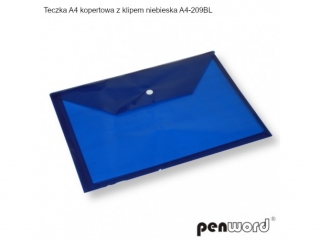 TECZKA A4 KOPERTOWA Z KLIPEM NIEBIESKA A4-209BL