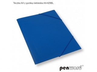 TECZKA A4 Z GUMK� PLASTIKOWA NIEBIESKA  A4-429BL [opakowanie=10szt] (SZPSH)