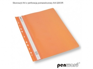 SKOROSZYT A4 Z PERFORACJ POMARACZOWY A4-320