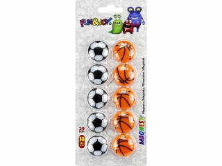 Magnesy do tablic FUN&JOY 29mm/10szt. Piłki