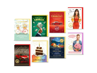 Kartki karnet DELTA WB3UR Urodziny z�ocone