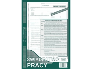 Druk-P wiadectwo pracy A4 501-1K