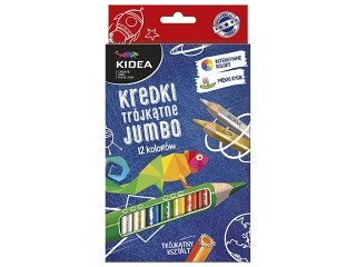 Kredki trójkątne KIDEA grube 12 kolorów