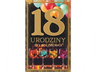 Kartka Urodzinowa ART NUVO Zocona, DUA 13x20, 5cm UCK-05 18-nastka
