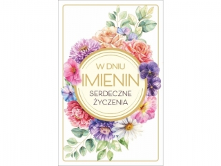 Kartka Imieninowa ART NUVO Zocona, DUA 13x20, 5 cm KI-02 Serdeczne yczenia