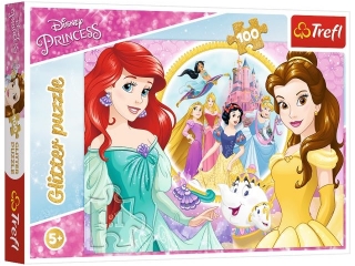 Puzzle  100 Glitter TREFL Wspomnienia Belli i Arielki / Disney Princess Ksiê¿niczki