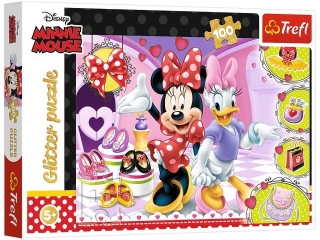 Puzzle  100 TREFL Glitter - Minnie i b³yskotki / Disney Minnie