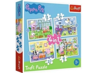 Puzzle "4w1" TREFL Świnka Peppa - Wspomnienia z wakacji