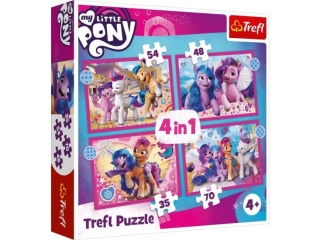 Puzzle "4w1" TREFL Kolorowe Kucyki Pony