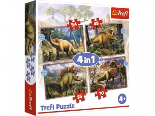 Puzzle   "4w1" TREFL Ciekawe Dinozaury