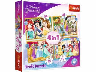 Puzzle   "4w1" TREFL Disney Ksiê¿niczki - Szczê¶liwy dzieñ