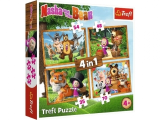 Puzzle   "4w1" TREFL Masza w lesie" / Animaccord Masha and the Bear