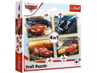 Puzzle   "4w1 TREFL Cars - Do startu, gotowi, start!