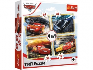 Puzzle "4w1 TREFL Cars - Do startu, gotowi, start!