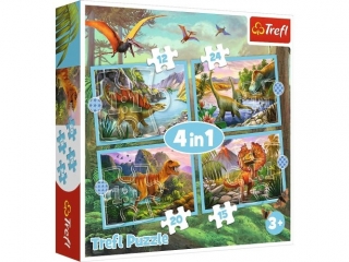 Puzzle   "4w1 TREFL Wyj±tkowe dinozaury