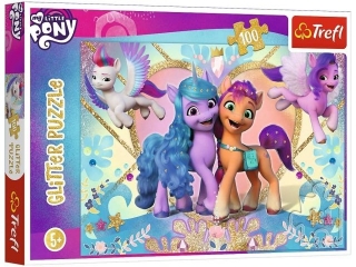 Puzzle  100 Glitter TREFL Brokatowe Kucyki / Hasbro My Little Pony Movie