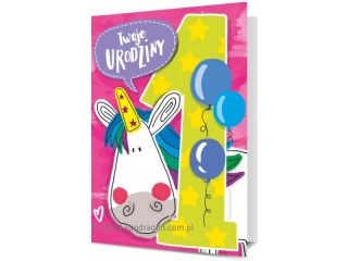 Kartki karnet PAN DRAGON K.B6-1734 urodziny dzieci "1"