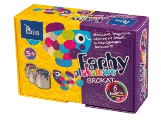 Farby plakatowe TETIS brokat 6 kolorw 20ml