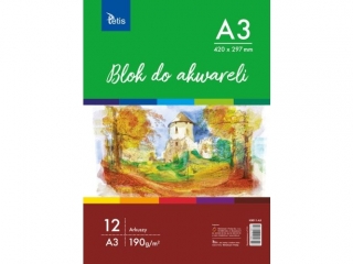 Blok do akwareli TETIS A3 12k. 190 g/m2