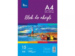 Blok do akryli TETIS A4 15k. 190 g/m2