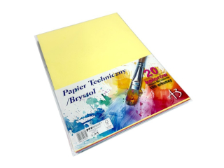 PAPIER TECHNICZNY/BRYSTOL A3 CB-A3-185-20M KOLOROWY 100 ARKUSZY MIX 20 KOLOR�W