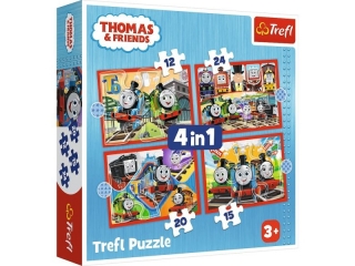 Puzzle "4w1" TREFL Tomek i przyjaciele - Odjazdowy Tomek