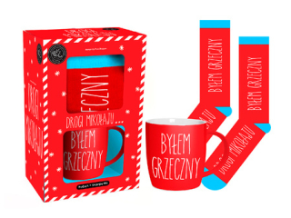 Zestaw prezentowy PAN DRAGON Kubek + Skarpety Boże Narodzenie - Byłem grzeczny