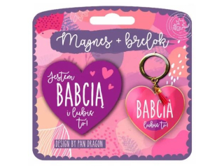 Magnes + brelok - Dzień Babci lubię to