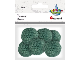 Pompony wczkowe TITANUM 3cm 6szt. szmaragdowe