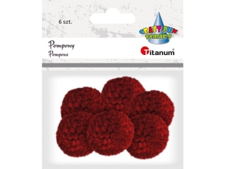 Pompony w³óczkowe TITANUM 3cm 6szt. ciemnoczerwony