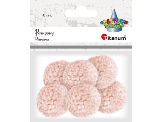 Pompony wczkowe TITANUM 3cm 6szt. bladorowe