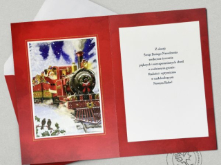 Kartka ¦wi±teczna PAN DRAGON Star 160 "Ekspres Polarny" z³ocona z hologramem