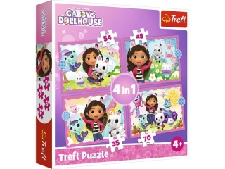 Puzzle "4w1" TREFL Koci domek Gabi - Przygody Gabi