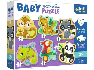 Puzzle TREFL Baby Progressive - Zwierzta exotic