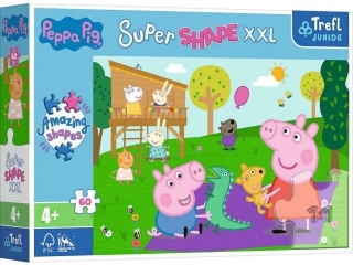 Puzzle   60 XXL Super Shape TREFL winka Peppa - Zabawy z braciszkiem