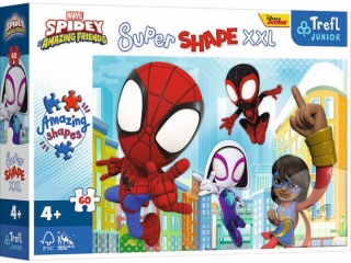 Puzzle   60 XXL Super Shape TREFL Sprytny Spiday / Spidey and his Amazing Friends Marvel
