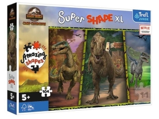Puzzle  104 XL Super Shape TREFL Kolorowe dinozaury / Universal Jurassic World: Camp Cretaceou