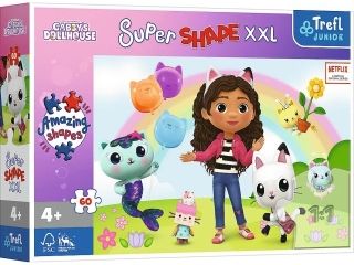 Puzzle   60 XXL Super Shape TREFL Koci domek Gabi - Weseli Przyjaciele Gabi