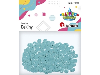 Cekiny okrągłe 7mm pastelowe 14g lazurowe