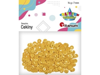 Cekiny okrągłe 7mm pastelowe 14g musztardowe