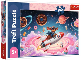 Puzzle  100 TREFL Jamnik na rakiecie