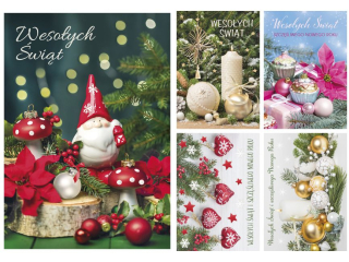 Laurka z brokatem i opłatkiem B6BO 117x167 z kopertą  POL-MAK GWIAZDKA B6BO_GWSW_263